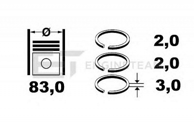 ET ENGINETEAM r1002700 -  Комплект поршневых колец